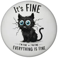 Speecheese Schwarze Katze Magnet mit Flaschenöffner Spruch It's Fine,