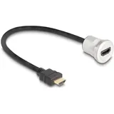 DeLock HDMI-Kabel 8K 30 cm Schwarz/Silber