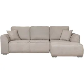 OTTO home Ecksofa OTTO HOME "BEATRICE optionale Schlafsofa mit Bettkasten, B/T/H: 265/170/86 cm", grau (taupe), B:265cm H:86cm T:170cm, 100% Polyester, Sofas, Ecksofa, L-Form, wahlweise auch mit Bettfunktion und Bettkasten