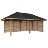 Palmako Pavillon Bianca 16,6 m2 Set 109 hellbraun tauchgrundiert