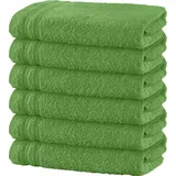 Erwin Müller Handtuch Handtuch "Heidelberg" 6er-Pack, Frottier, Walk-Frottier Uni grün 50 cm x 100 cm