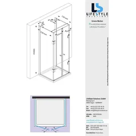 Glaszentrum Hagen 80x90x80x195cm Ares U-Duschkabine Silber