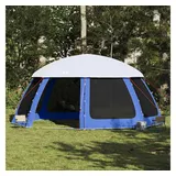 furnicato Poolüberdachung Poolzelt für runde Pools 612x612x285 cm Azurblau, Wetterfestes Pavillonzelt mit Insektenschutz und integrierter Plane blau 612 cm x 612 cm x 285 cm