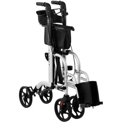Uniprodo Rollator-Rollstuhl 2-in-1 - silber - 120 kg