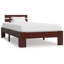 vidaXL Massivholzbett 90 x 200 cm H2 Dunkelbraun
