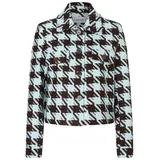 More & More kurze, weite, karierte Jacke in houndstooth blue haze | Gr.: 38