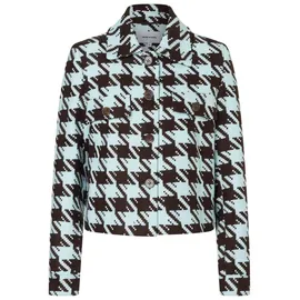 More & More kurze, weite, karierte Jacke in houndstooth blue haze | Gr.: 38