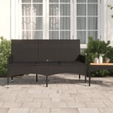 Rantry Gartenbank 3-Sitzer mit Kissen Sitzbank mit Rückenlehne Rattanbank Terrassenbank Möbel Parkbank SitzbankGartenmöbel Balkonmöbel Schwarz Poly Rattan #1