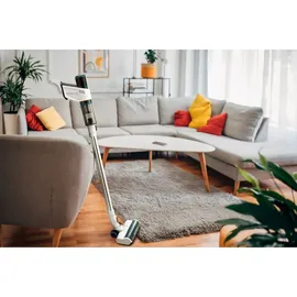Medion P250 Stabstaubsauger (kabellos, beutellos, Zyklon-Technologie, 250 Watt, 2in1 Stielstaubsauger und Handstaubsauger mit Akku, Staubsensor, HEPA H13, LED Touch Display, Bürstenrolle)