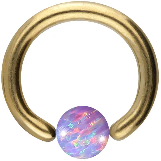 Chirurgenstahl Klemmkugelring SYNTHETISCHER OPAL