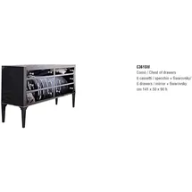 BIZZOTTO Sideboard 50 x 90 x 141 cm Schwarz