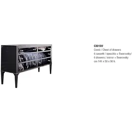 BIZZOTTO Sideboard 50 x 90 x 141 cm Schwarz