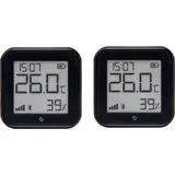 Shelly WLAN-Temperatur- u. Feuchtigkeitssensor Plus H&T Gen. 3, BT, schwarz, 2 Stück