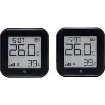 Shelly WLAN-Temperatur- u. Feuchtigkeitssensor Plus H&T Gen. 3, BT, schwarz, 2 Stück