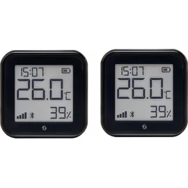 Shelly WLAN-Temperatur- u. Feuchtigkeitssensor Plus H&T Gen. 3, BT, schwarz, 2 Stück