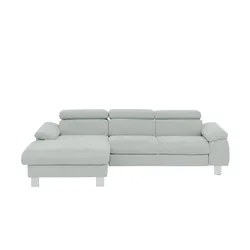uno Ecksofa aus Velours Micky ¦ grau ¦ Maße (cm): B: 166 H: 72 T: 244.0