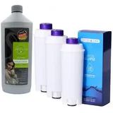 Seltino Spitze Ellipse 3x Wasserfilter und 1x Entkalker, Set für DeLonghi