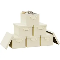 Woltu 6er Set Aufbewahrungsboxen mit Deckel, mit Griffen, faltbar,
