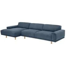 58 aufm Kessel SOFA mit Longchair links Kattryna Cordstoff blau | Gr.: onesize