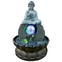 Zimmerbrunnen Buddha Dekoration Zen und Feng Shui Tischbrunnen mit Rollender Kugel 4 Farbe, Kunstharz, Home Office Tischplatte Ornament