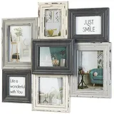 Kobolo Bilderrahmen Collage NOSTALGIE Grau Creme 7 Bilder