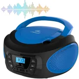 Cyberlux Tragbarer CD-Player Kinder Radio | AUX-In | Kopfhöreranschluss | Radio | Boombox blau