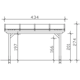 SKANHOLZ Sanremo 434 x 300 cm Fichtenholz schiefergrau
