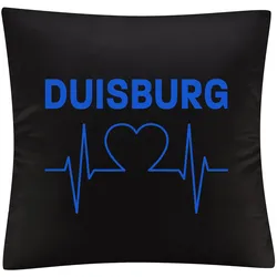 multifanshop Kissenbezug - Duisburg - Herzschlag - Druck blau - Kissen