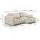 Fun Möbel Ecksofa Sofa mit Schlaffunktion CHAIRA Stoff Curio Dunkelblau Ottomane Links - Blau