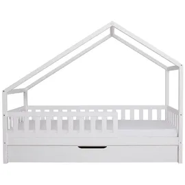 TICAA Hausbett Lou 100 x 200 cm Kiefer massiv weiß