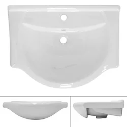 LuxeBath Waschbecken Keramik Weiß glänzend Waschtisch Aufsatzwaschtisch ML-Design®