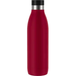 Isolierflasche EMSA "Trinkflasche Bludrop", rot, H:26,1cm, Edelstahl, Trinkflaschen, Edelstahl, Quick-Press Deckel, 360 Trinkgenuss, 12h warm/24h kühl