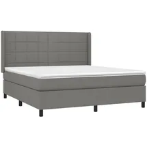 vidaXL Boxspringbett mit Matratze Dunkelgrau 160x200 cm Stoff