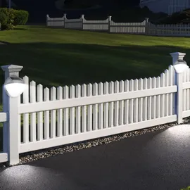 ETC Shop LED Solarleuchte Garten Zaun Beleuchtung Außenbereich IP44