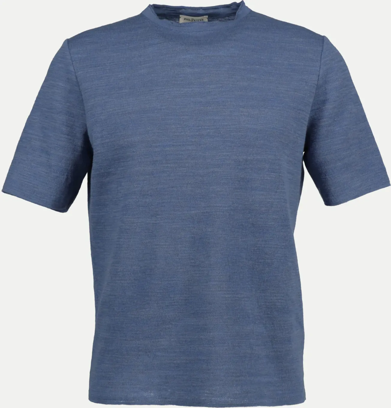 T-Shirt aus Leinen Mix Blau XXL