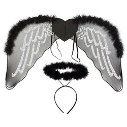 Engel-Set, schwarz/silber, 2-teilig
