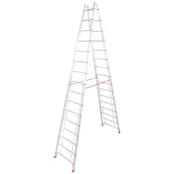 KRAUSE Sprossen-Doppelleiter »STABILO«, Anzahl Sprossen: 32, aus Aluminium - silberfarben