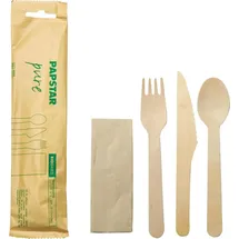 Papstar Besteck-Set Pure 88243 Holz - Braun