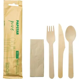 Papstar Besteck-Set Pure 88243 Holz - Braun