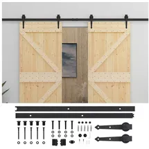 vidaXL Schiebetür links 100 x 210 cm Braun/Schwarz