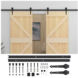 vidaXL Schiebetür links 100 x 210 cm Braun/Schwarz