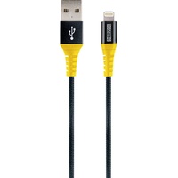 Schwaiger USB-Kabel USB 2.0 USB-A Stecker, Apple Lightning Stecker 1.20m Schwarz, Gelb reißfest WKU