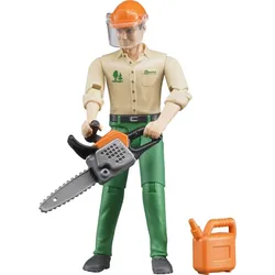 Bruder, Forstarbeiter mit Zubehör 60030, Bworld, 3,5x1,8x10,7 cm, 3 Teile, 60030