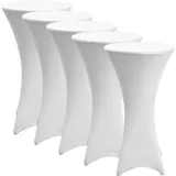 Beautissu Stehtischhusse Ø 70-75 cm Weiß