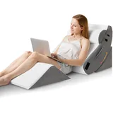 HABUTWAY Orthopädisches Keilkissen, Bettkeilkissen zum Schlafen, nach Operationen, Schaumstoff-Keilkissen zur Linderung von Rückenschmerzen, dreieckiges verstellbares Stützkissen mit