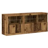 vidaXL Anrichte mit LED-Lichtern Altholz 162x37x67 cm Pressholz
