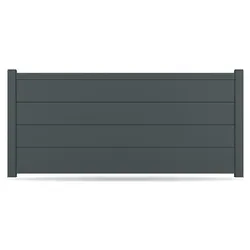 Zaun, Aluminium, Anthrazit, Modell Leipzig, flexible Befestigungssysteme, Zaunelement individuell konfigurierbar