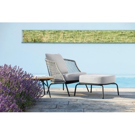 Stern Odea Lounge-Hocker Aluminium schwarz matt, Designer Jürgen Sohn, 37x63x63 cm, Gartenmöbel, Gartenstühle, Gartenhocker