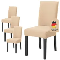 Intirilife 4x Elastische Stuhlhusse Stuhlüberzug in Creme mit 38