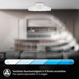 Briloner Deckenventilator 48 cm Rund Weiß